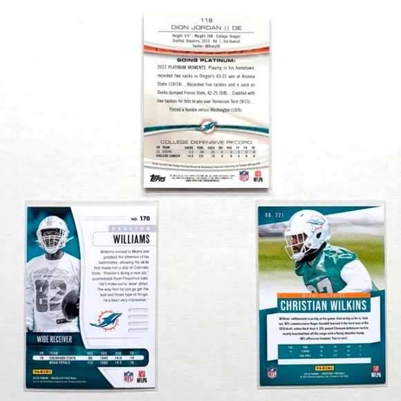 Miami Dolphins 9 Player Card Lot - FTBL [20_2] - Picture 4 of 8